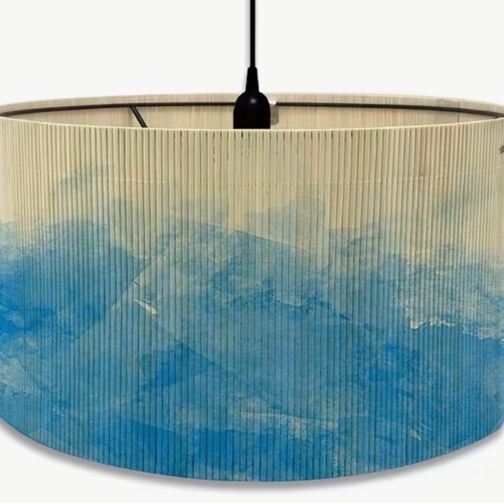 Blue and Cream Pendant Light Shade